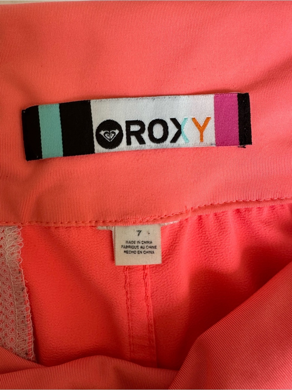 Roxy Women's Neon Coral Fold-Over Waist Skort - Picture 3 of 6
